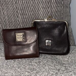 Dooney & Bourke turn lock coin pouch and bifold wallet set